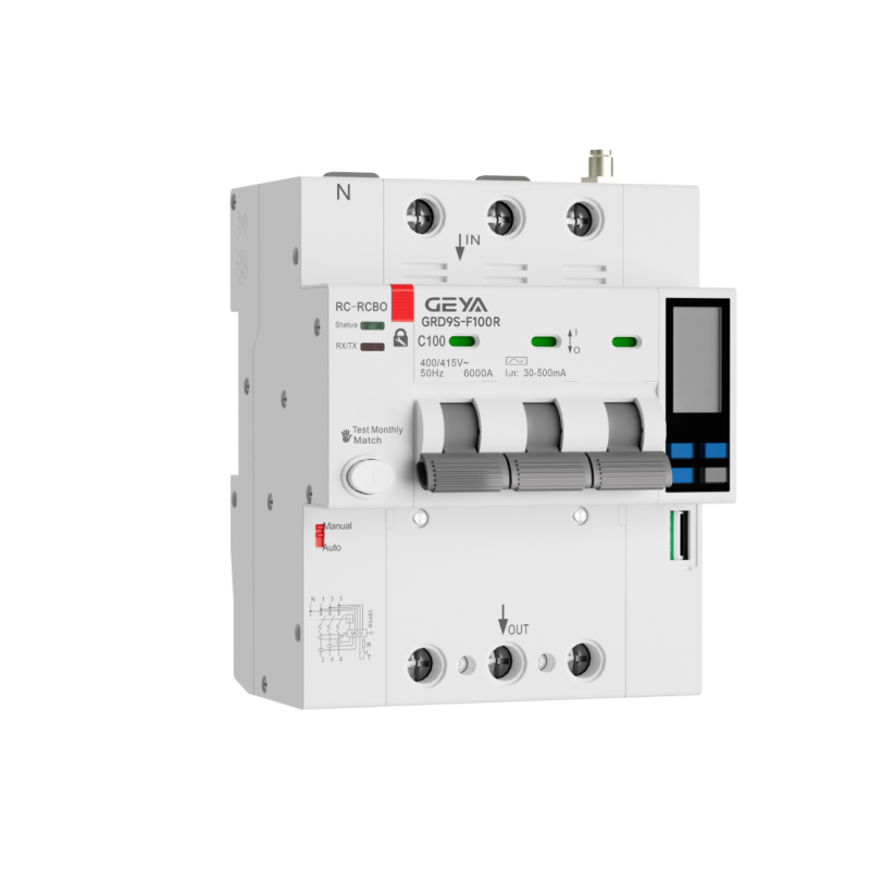 GEYA GRD9S-F100R 3P 4P Smart RCBO Power Dispaly