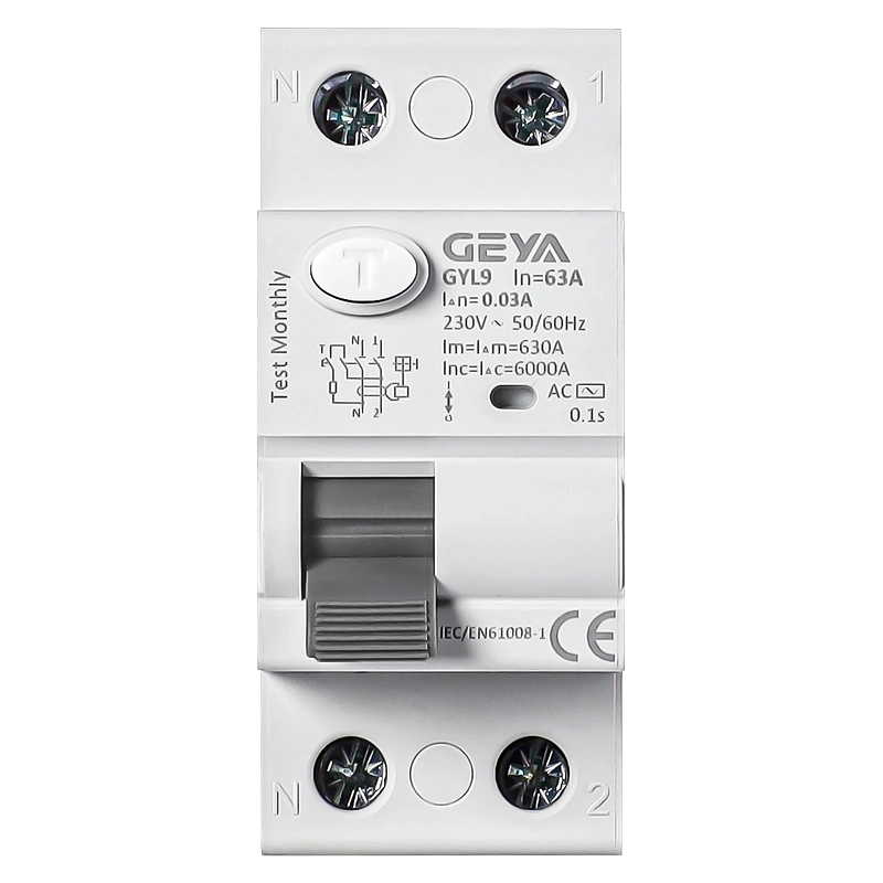GEYA GYL9-AC 16–100 A Type AC RCCB