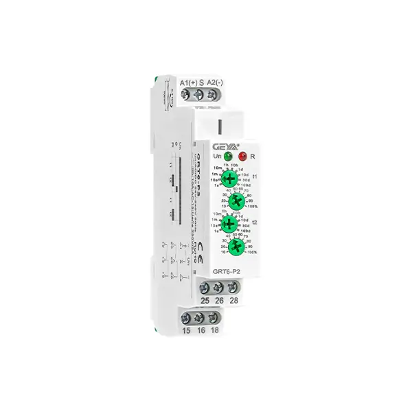GEYA GRT6-P2 AC/DC 24-240V Pulse Output Time Relay with Dual Contacts