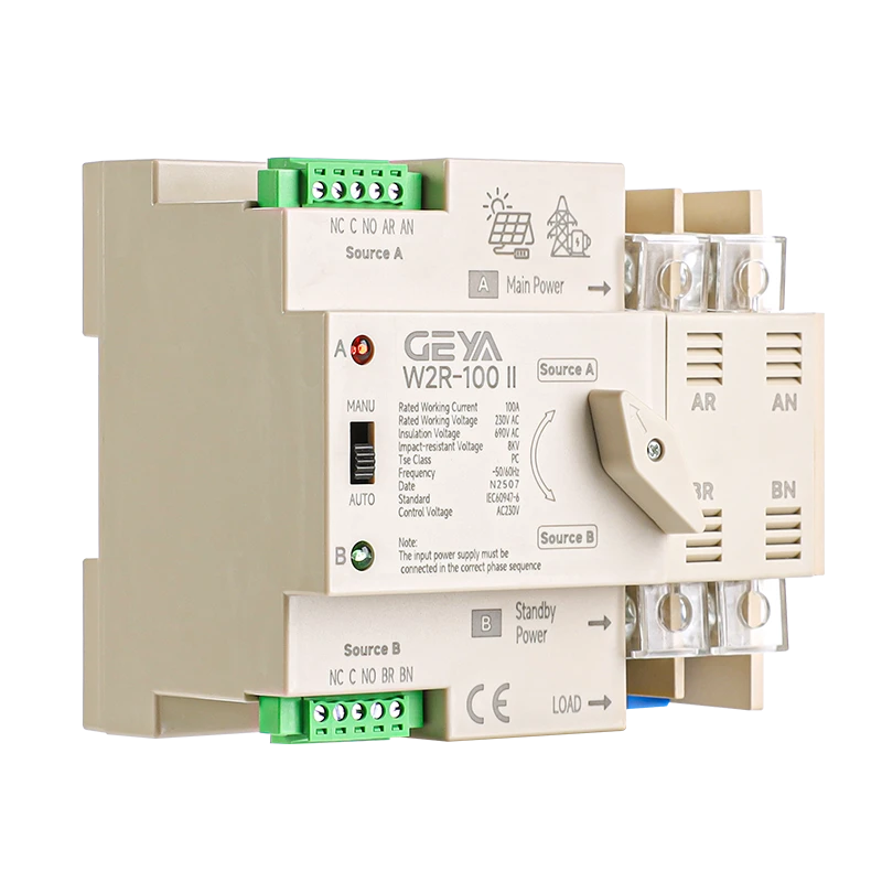 GEYA W2R-2P Generator Automatic Transfer Switch for PV