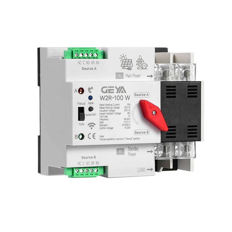 GEYA W2R-WIFI 2~4p Smart Automatic Transfer Switch