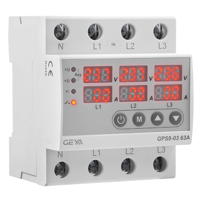 GEYA GPS8-03 Three-Phase Voltage and Current Protector | GEYA